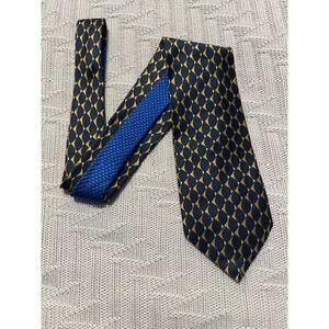 Tommy Hilfiger navy and gold silk tie